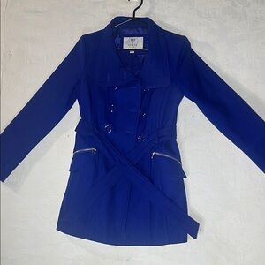 Guess Women's Royal Blue Trench Coat